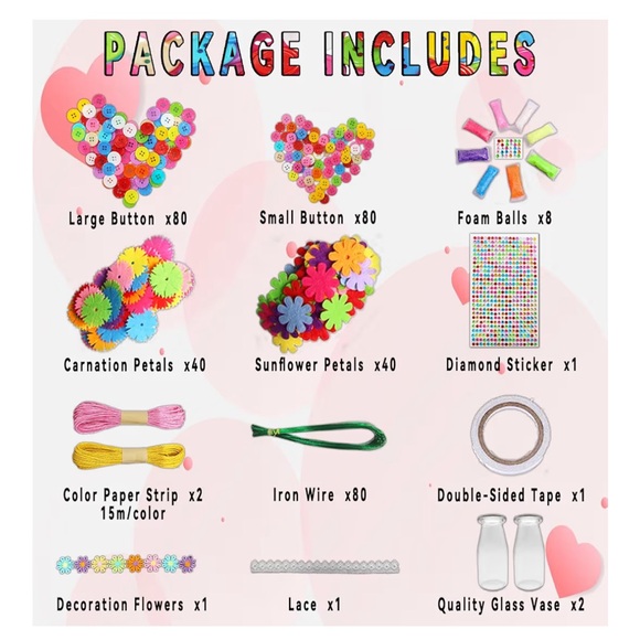 🌸 NEW IN BOX Flower Crafts Kit for Kids - Colorful DIY Set girls crafts - Picture 2 of 9